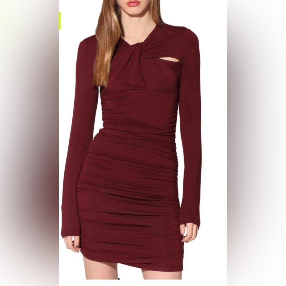 Walter Baker NEW CALISTA CUT-OUT BODYCON MIDI DRESS XS fall chic luxe PARTY